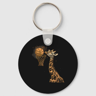 Sketll Giraffe Slam Dunk Sketll Player Animal Art Key Ring