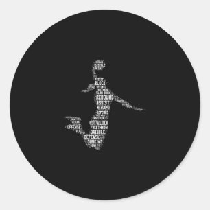 Sketll Girl Dunk Words Player Women Girls Kid Teen Classic Round Sticker