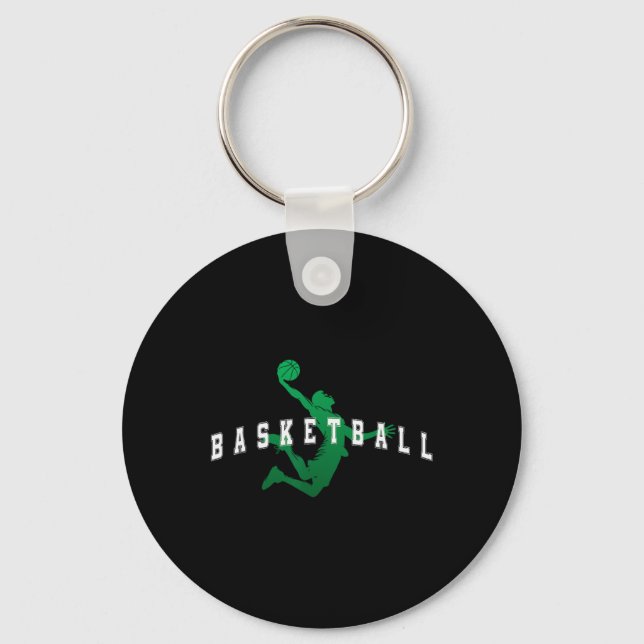 Sketll Green Team Player Varsity Text  Key Ring (Front)