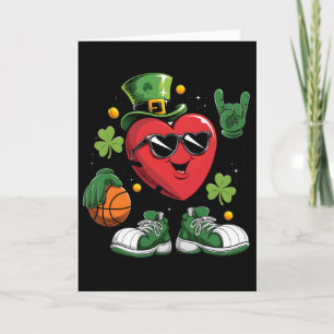 Sketll Heart St Patrick Day Valentine Shamrock Iri Card