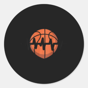 Sketll Heartbeat Pulse Design  Classic Round Sticker
