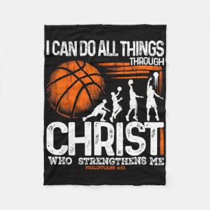 Sketll I Can Do All Things Through Christ  Fleece Blanket