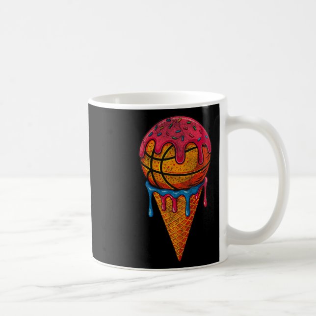 Sketll Ice Cream Cone Fun Drip Sprinkles  Coffee Mug (Right)