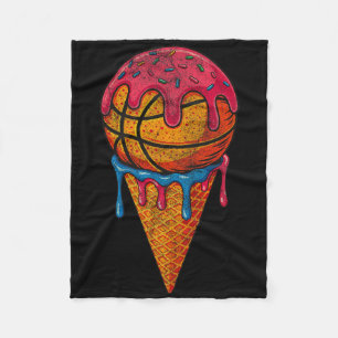 Sketll Ice Cream Cone Fun Drip Sprinkles Fleece Blanket