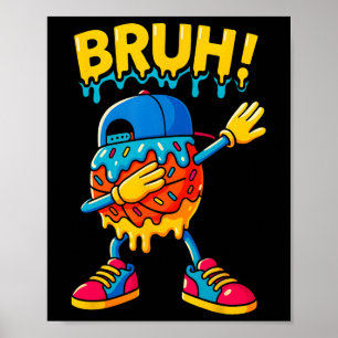 Sketll Ice Cream Drip Boys Girls Cute Dabbing Game Poster