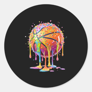 Sketll Ice Cream Drip For Boys Girls Youth Classic Round Sticker