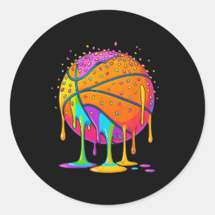 Sketll Ice Cream Drip For Girls Boys Youth Sketll Classic Round Sticker