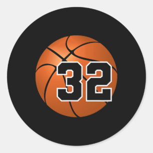 Sketll Jersey Lucky Favourite Number #32  Classic Round Sticker