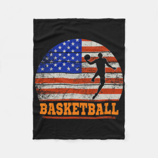 Sketll Lover American Flag Vintage Sketll Fans  Fleece Blanket