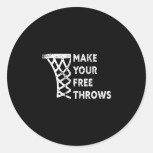 Sketll Lovers Gifts Make Your Free Throws Vintage Classic Round Sticker