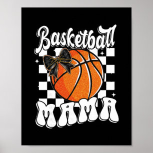 Sketll Mama Coquette Bow Game Day Funny Sports Lov Poster