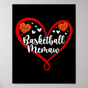 Sketll Memaw Heart Memaw Of A Sketll Player Memaw Poster
