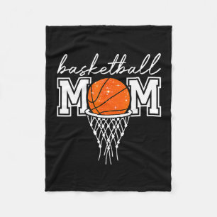 Sketll Mom Mother Leopard Sketll Hoop Net Game Day Fleece Blanket
