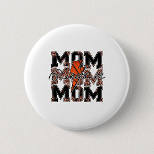 Sketll Mum Leopard Lightning Bolt Sketll Game Day 6 Cm Round Badge