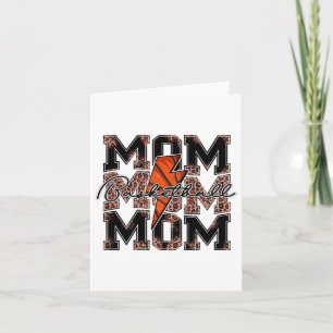 Sketll Mum Leopard Lightning Bolt Sketll Game Day  Card