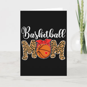 Sketll Mum Mother Leopard Sketll Hoop Net Game Day Card