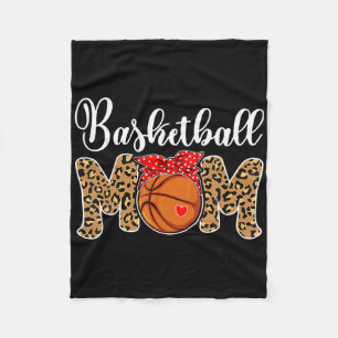 Sketll Mum Mother Leopard Sketll Hoop Net Game Day Fleece Blanket