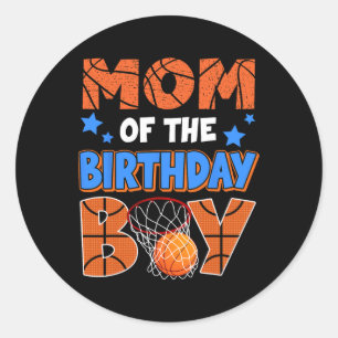 Sketll Mum Of The Birthday Boy Family Matching Classic Round Sticker