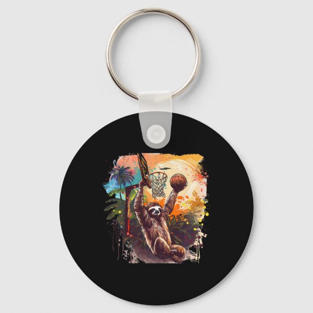 Sketll Nature Sloth Slam Dunk Splash Sketll Player Key Ring (Front)