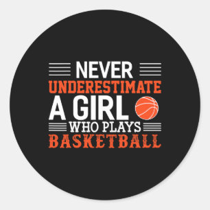 Sketll Never Underestimate A Girl Who Plays Sketll Classic Round Sticker