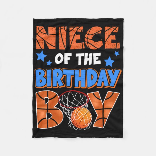 Sketll Niece Of The Birthday Boy Family Matching  Fleece Blanket (Front)