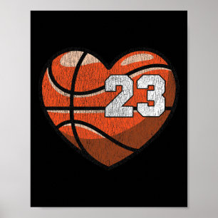 Sketll Number 23 Distressed Heart Design For Sketl Poster