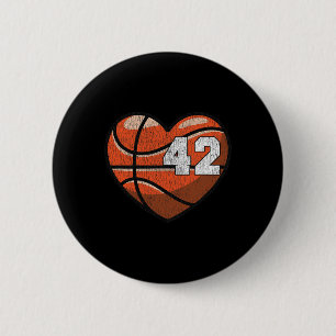 Sketll Number 42 Distressed Heart Design For Sketl 6 Cm Round Badge
