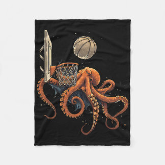 Sketll Octopus Slam Dunk Artwork Sketll Player  Fleece Blanket