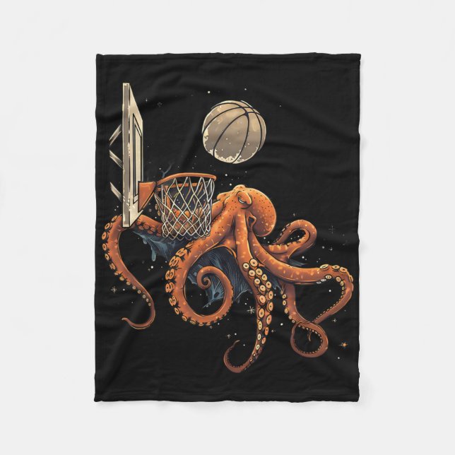 Sketll Octopus Slam Dunk Artwork Sketll Player  Fleece Blanket (Front)