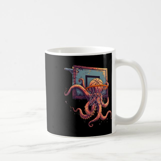 Sketll Octopus Slam Dunk Drawing Sketll Player  Coffee Mug (Right)