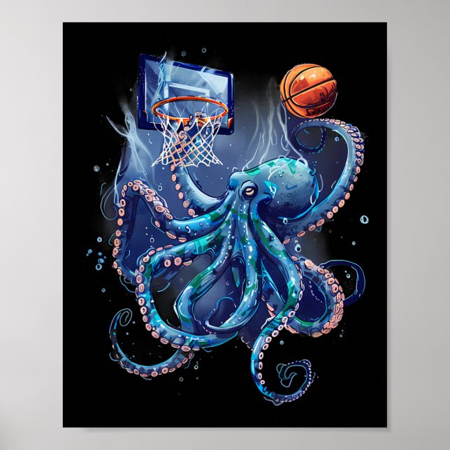 Sketll Octopus Slam Dunk Sketll Player Artwork  Poster (Front)