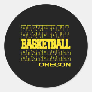 Sketll Oregon In Modern Stacked Lettering Classic Round Sticker