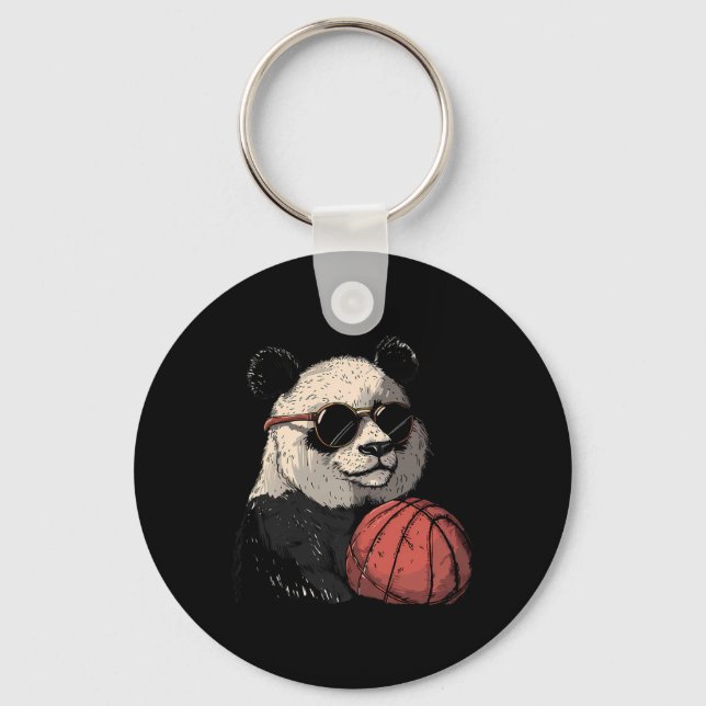 Sketll Panda Bear Artwork Sketll Lover Portrait  Key Ring (Front)
