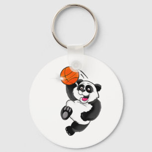 Sketll Panda Slam Dunk Fun Kids Adults Sports Key Ring