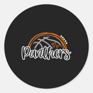 Sketll Panther School Sports Fan Team Spirit Classic Round Sticker