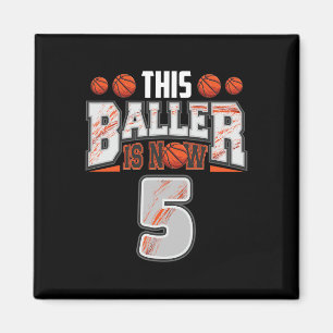 Sketll Player 5 Years Old Boy Sketll 5th Birthday Magnet