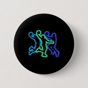 Sketll Player Dunking Silhouettes Men Sketll Boys  6 Cm Round Badge