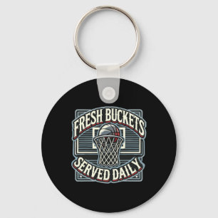 Sketll Player Fresh Buckets Served Daily Bll Hoop Key Ring