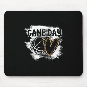 Sketll Player Game Day Leopard Cheetah Sketll Fan Mouse Pad