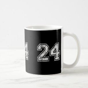 Sketll Player Jersey Number 24 Vintage Distressed Coffee Mug