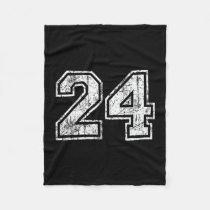 Sketll Player Jersey Number 24 Vintage Distressed  Fleece Blanket