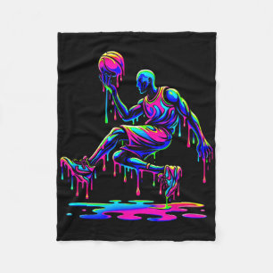 Sketll Player Jump Ice Cream Drippy Melting Liquid Fleece Blanket