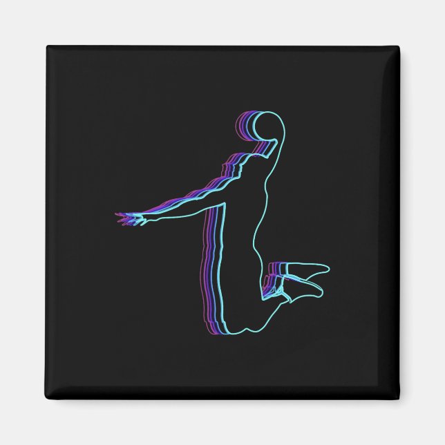 Sketll Player Slam Dunk Neon  Magnet (Front)