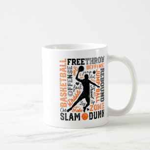 Sketll Player Slam Dunk Typography Word Art Vintag Coffee Mug