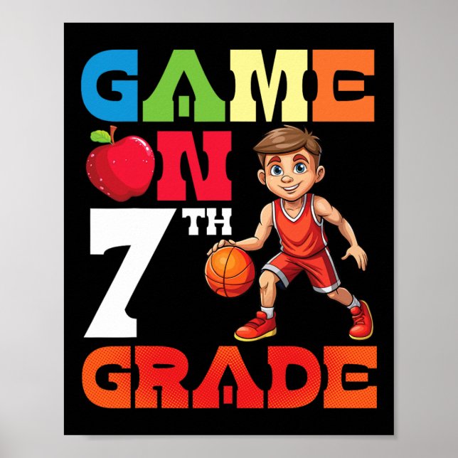 Sketll Player Student Playing School Game On 7th G Poster (Front)