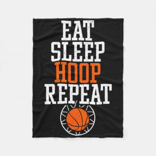 Sketll Quote Shirt - Eat Sleep Hoop Repeat  Fleece Blanket