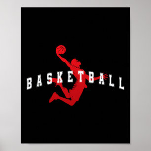 Sketll Red Team Player Varsity Text Poster