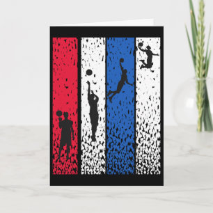 Sketll Retro Vintage Usa Flag Red White Blue Patri Card