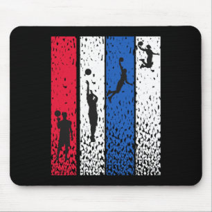 Sketll Retro Vintage Usa Flag Red White Blue Patri Mouse Pad