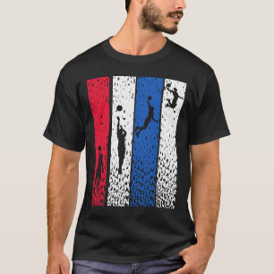 Sketll Retro Vintage Usa Flag Red White Blue Patri T-Shirt